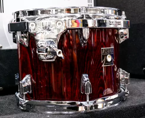 Tama - Superstar Classic Exotic 7-Piece Shell Pack (22,8,10,12,14,16,SD) - Gloss Garnet Lacebark Pine 2